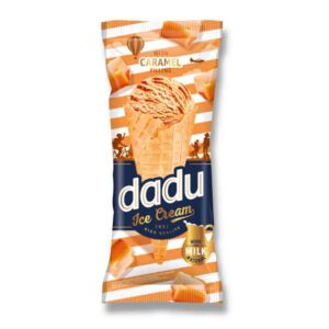 Ice Cream DADU CARAMEL cream with caramel filling in wafer cone 200ml